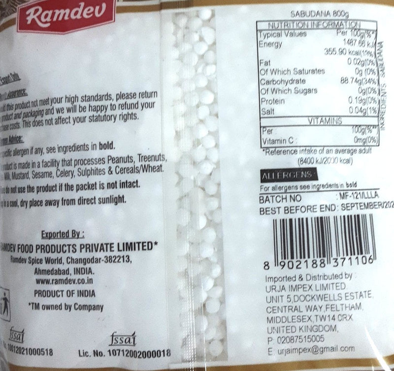 Ramdev Sabudana 800g