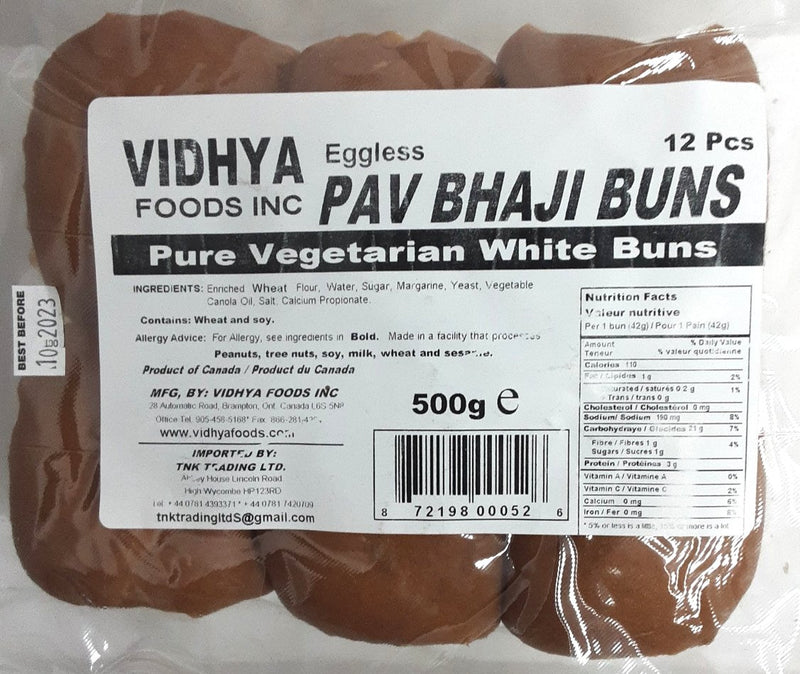 Vidhya Foods Pav Bhaji Buns Eggless 12Pcs