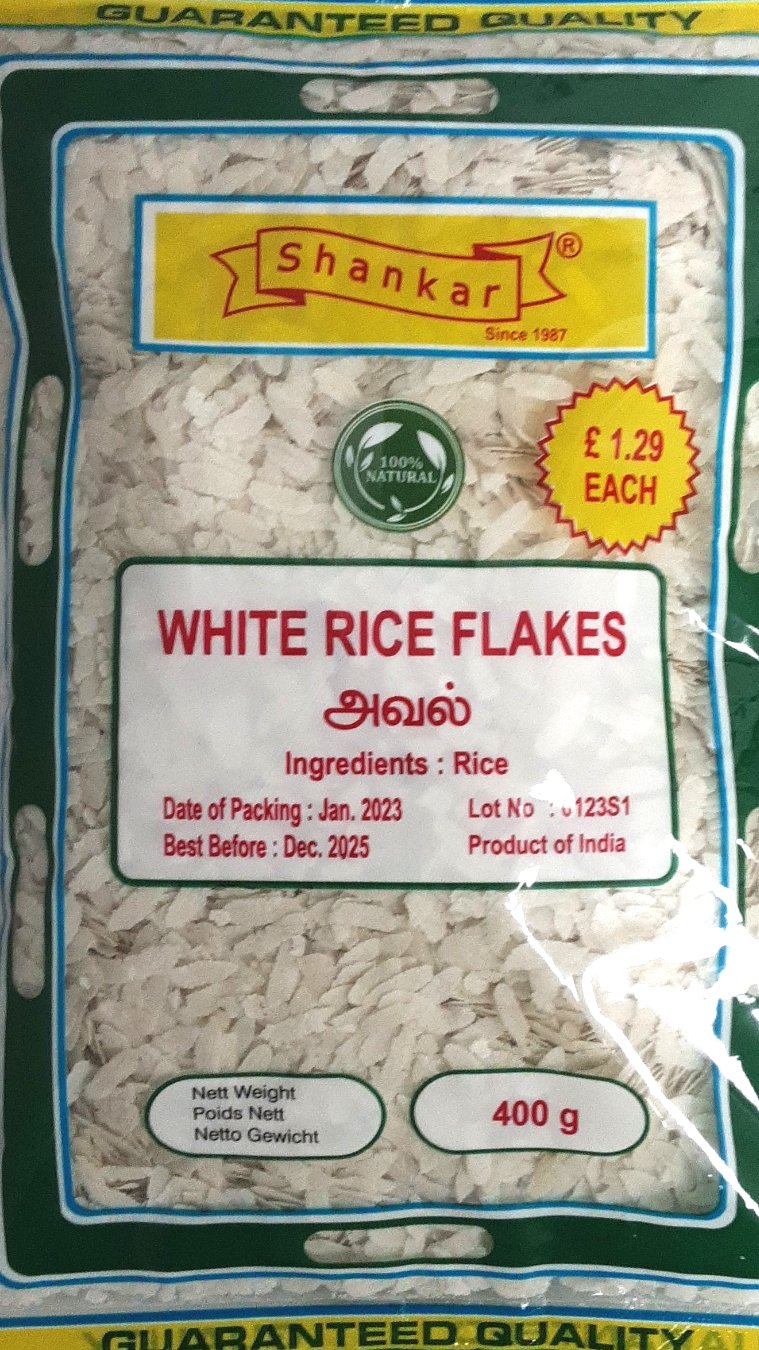 Shankar White Rice Flakes 400g PM