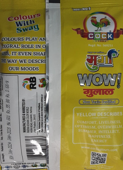 Murga Chaap Sparkling Yellow Gulal Holi Colours  80g