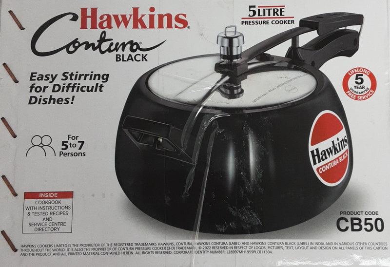 Hawkins Pressure Cooker Contura Black 5Litre