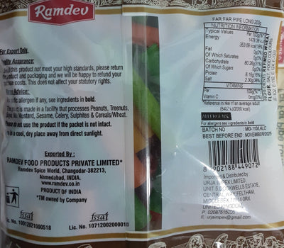 Ramdev Far Far Pipe Long Coloured 200g