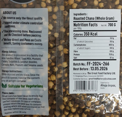 Food Factory Roasted Chana Unsalted 700g