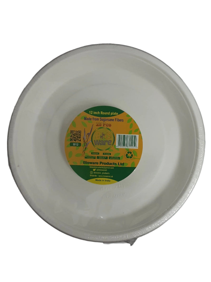 Bio Ware 12 Inch Round Plate 25Pcs