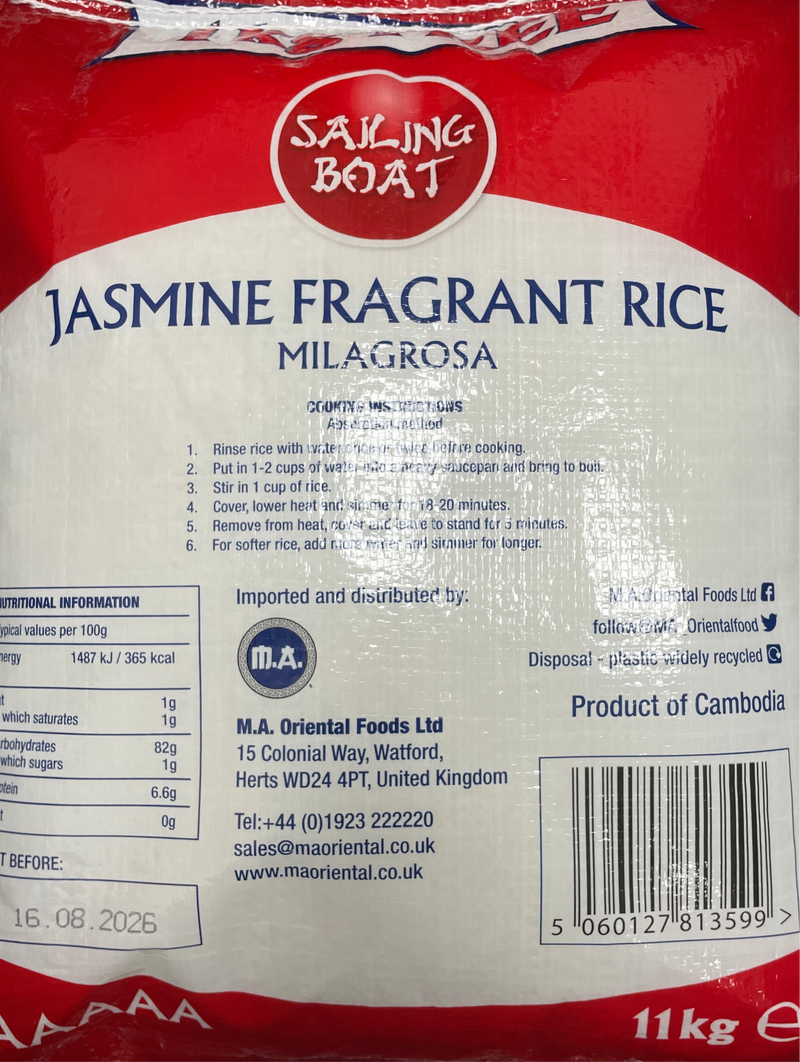 Sailing Boat Rice Jasmine Fragrant 10kg+1kg