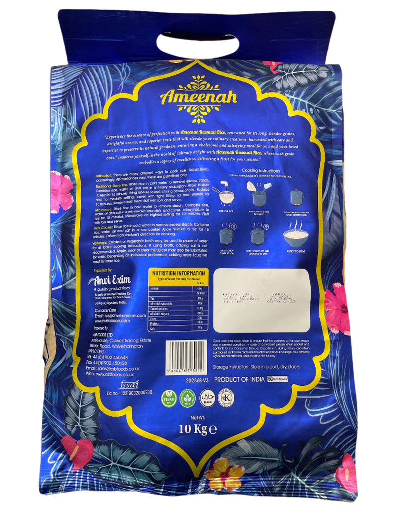 Ameenah Rice Basmati Platinum 10kg