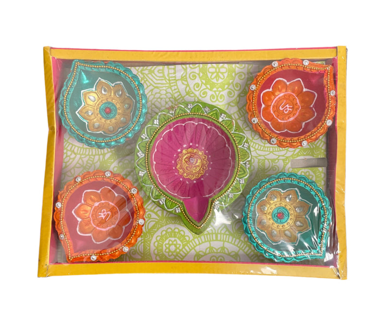 Clay Designer Diyas Design C Set of 5