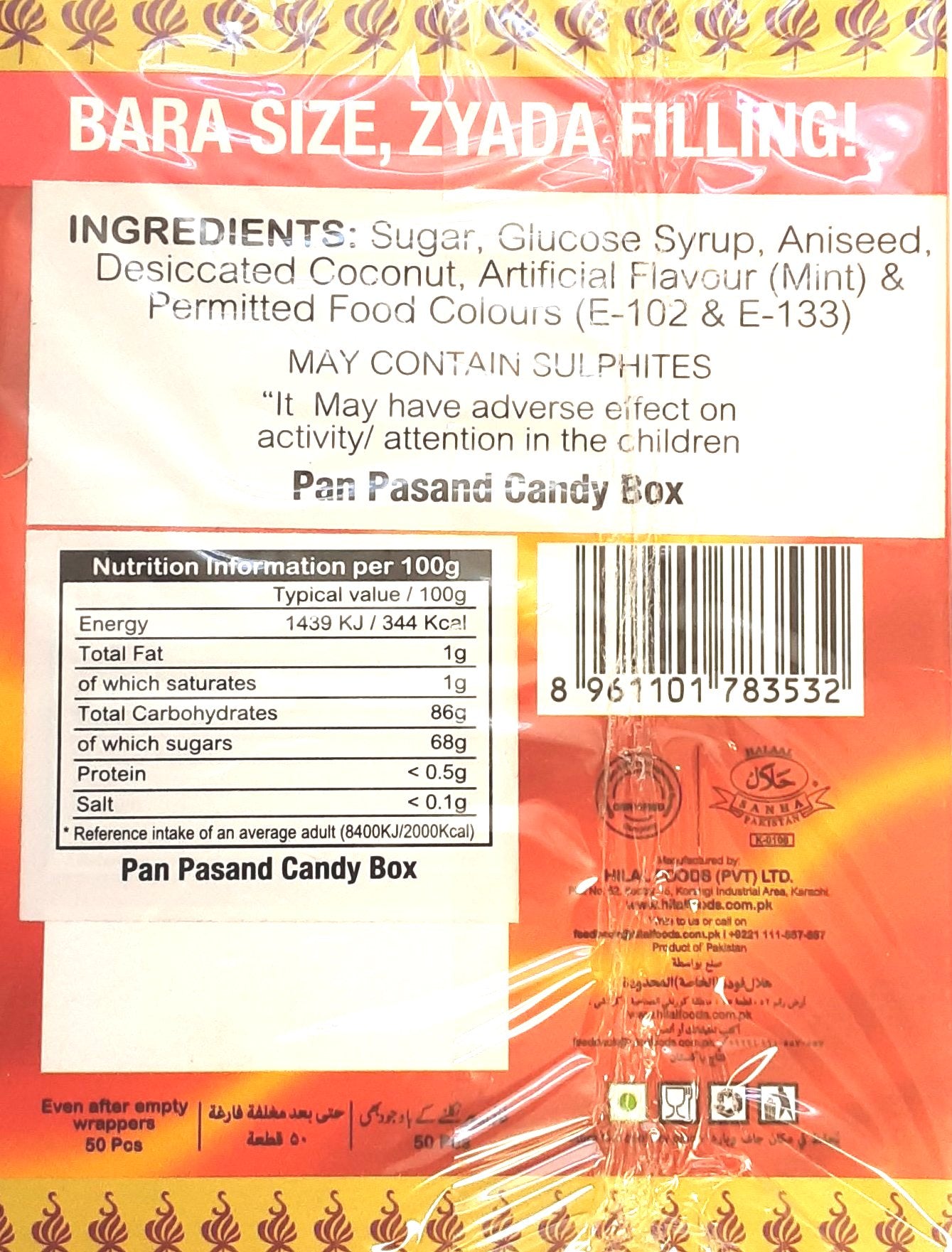 Pan Pasand Candy (Hilal) 60pcs - UK SELLER.